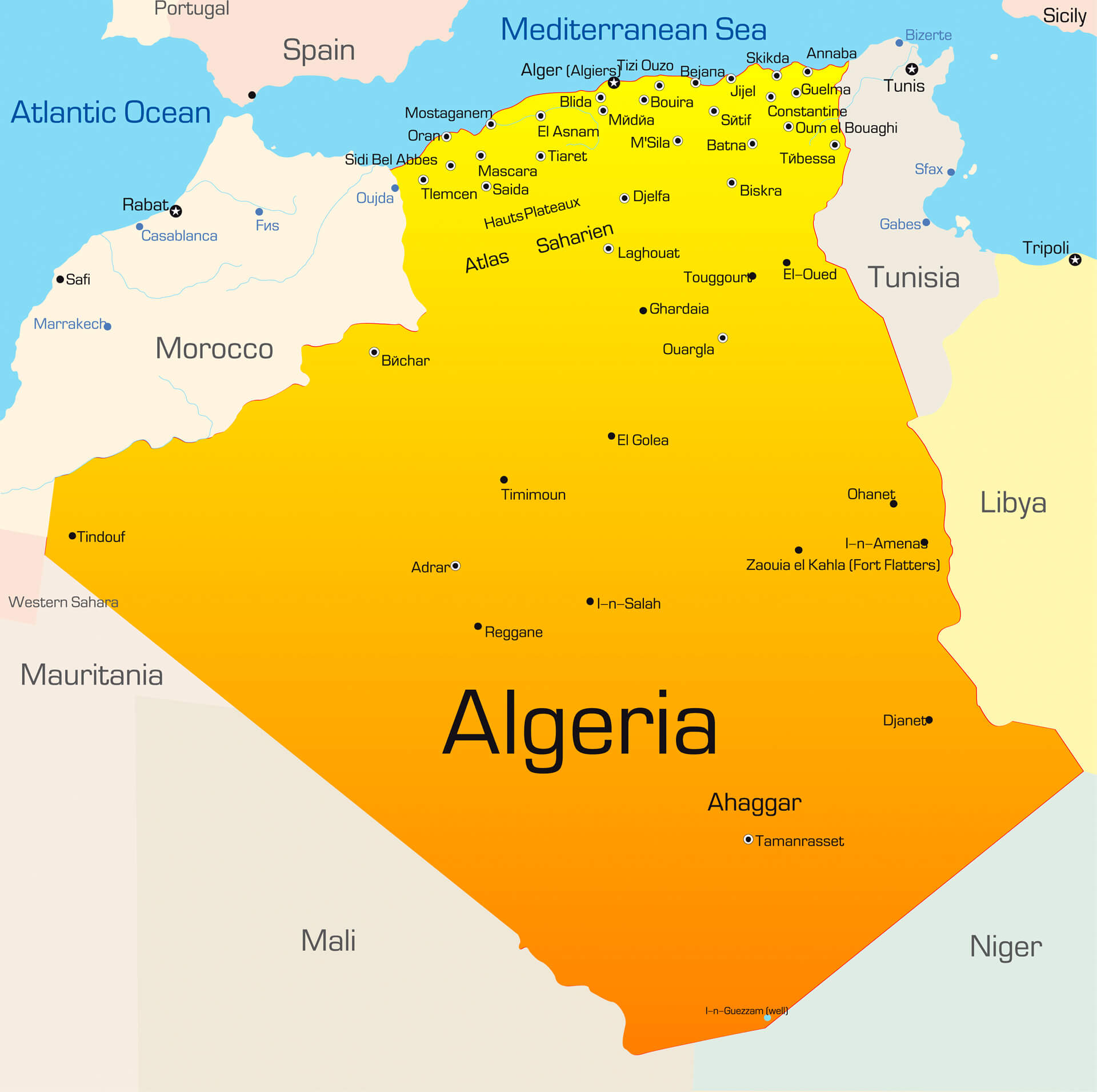 Color Map of Algeria